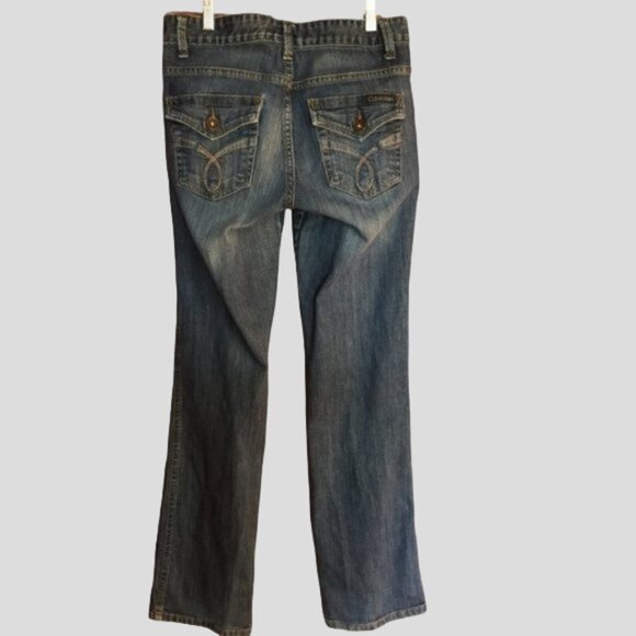 Calvin Klein Straight Leg Mid Rise Denim Jeans - Picture 3 of 12